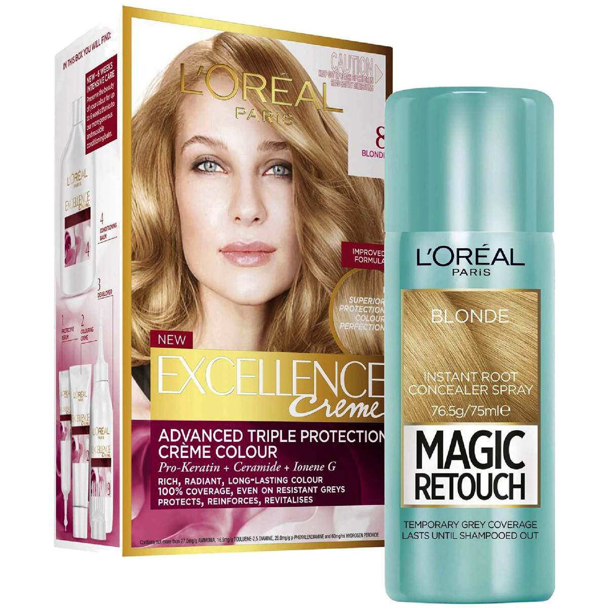 L'oreal Excellence Blonde Hair Dye And Root Retouch Bundle