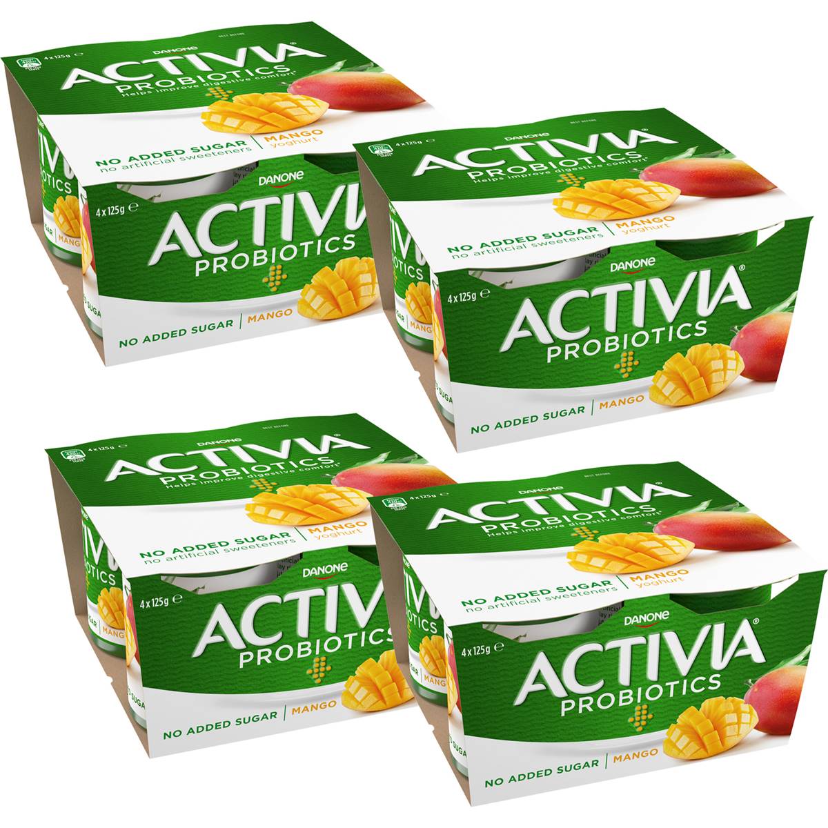 Danone Activia Yoghurt Mango 4 Pack X4 Bundle Woolworths