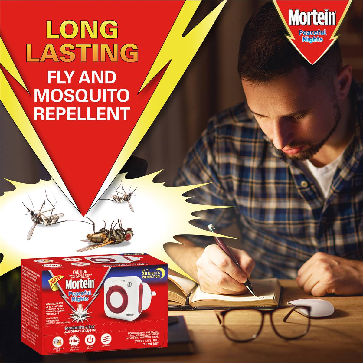 Mortein Peaceful Nights Automatic Plug In Fly & Mosquito Repellent 2