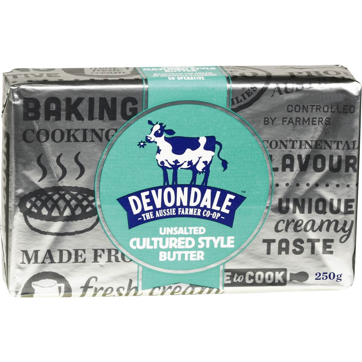 Devondale Cultured Style Unsalted Butter Block 250g Woolworths