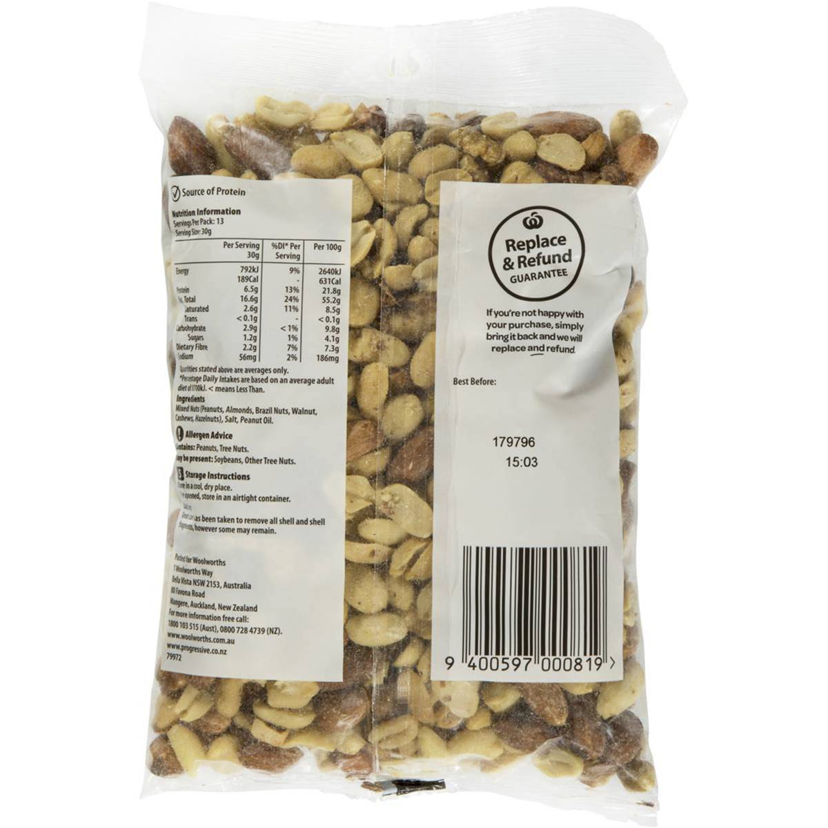 Woolworths Nut Mixed Roasted & Salted 400g | Woolworths