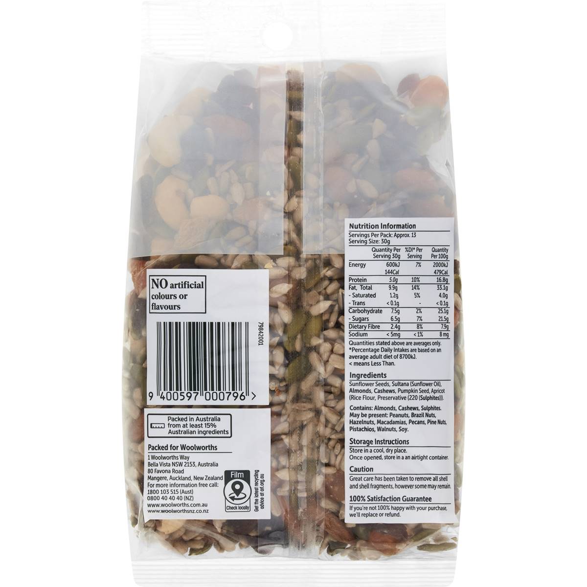 Woolworths Fruit & Nut Snack Seeds 400g Woolworths