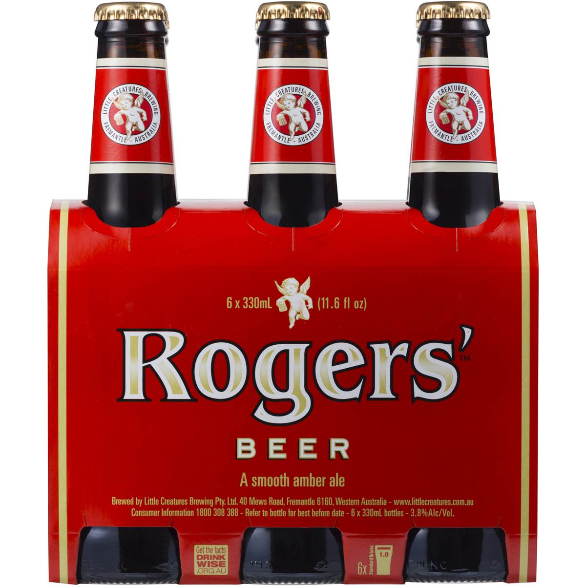 Little Creatures Rogers Amber Ale Bottles 330ml X 6 Pack Woolworths