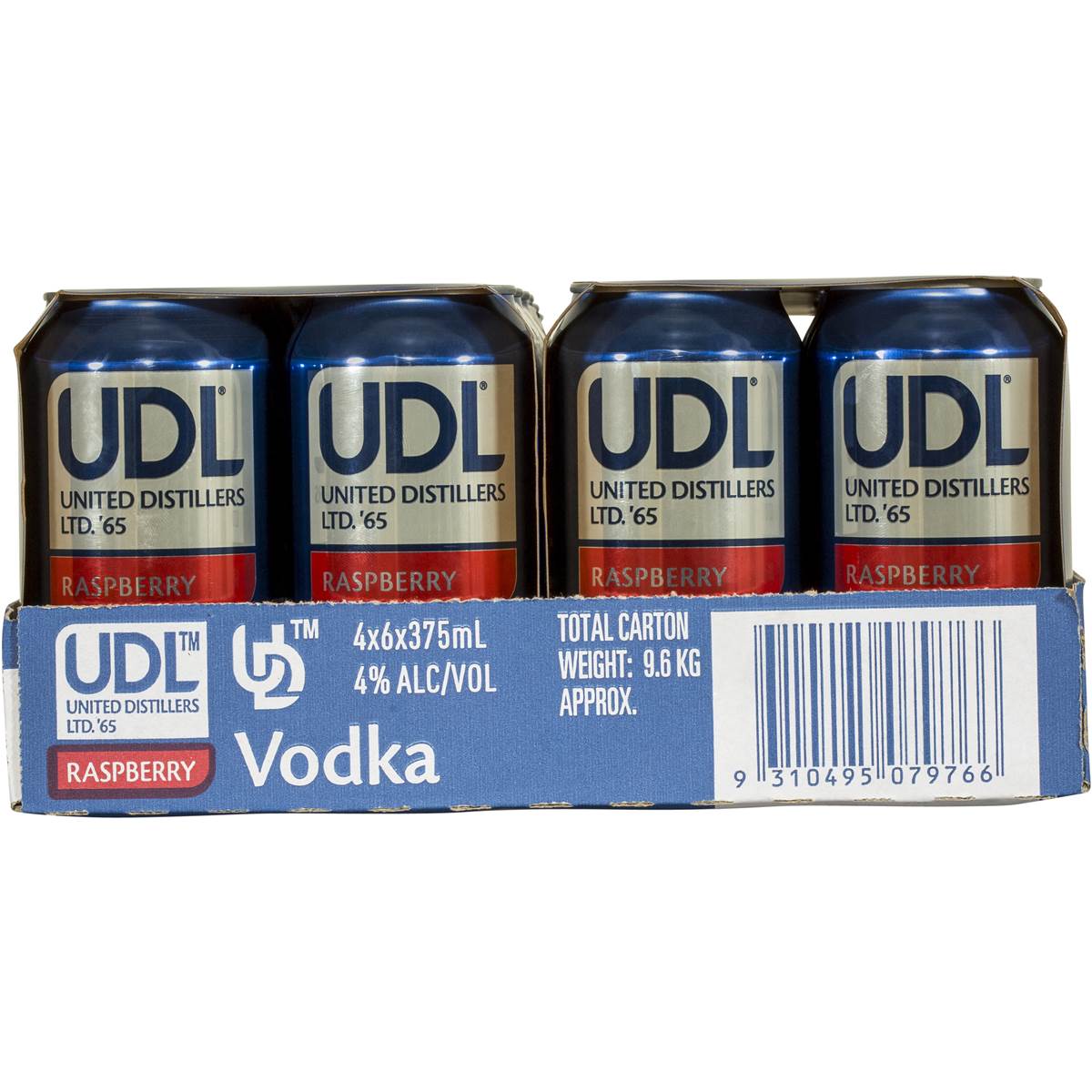 Udl Vodka Raspberry Cans 24x375ml Woolworths