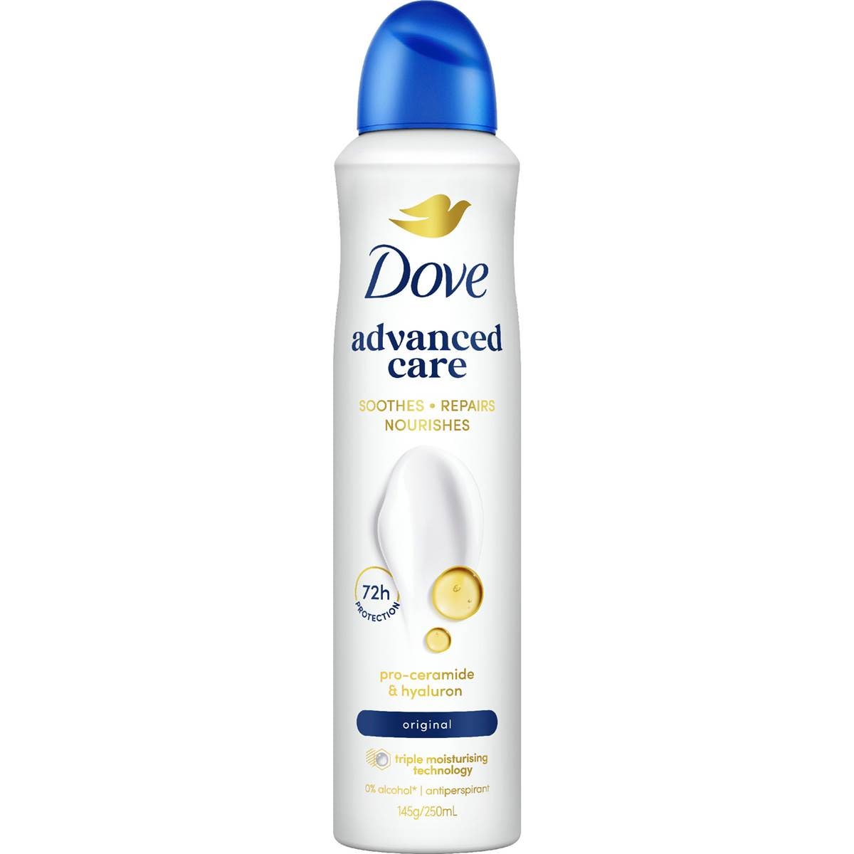 Dove Women Advanced 72hr Deodorant Aerosol Original 250mL