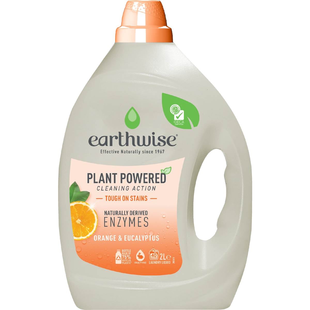 Earthwise Orange & Eucalyptus Laundry Liquid Washing Detergent 2L