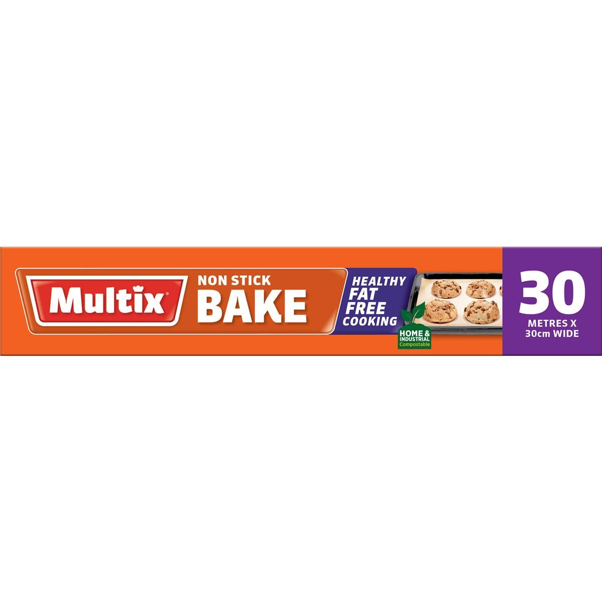 Multix Non Stick Baking Paper Roll 30 Metres x 30cm Wide each