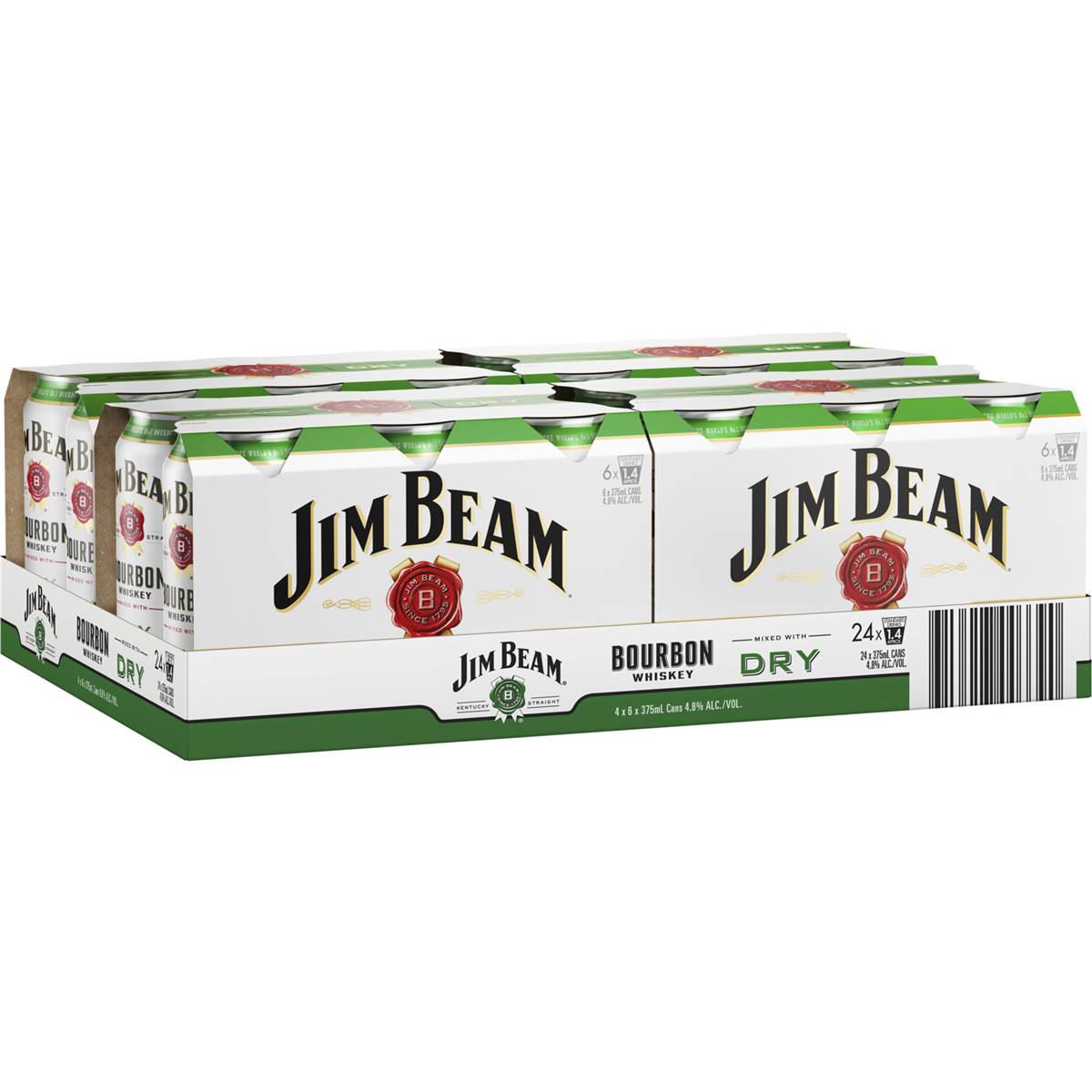 Jim Beam White Label Bourbon & Dry Cans