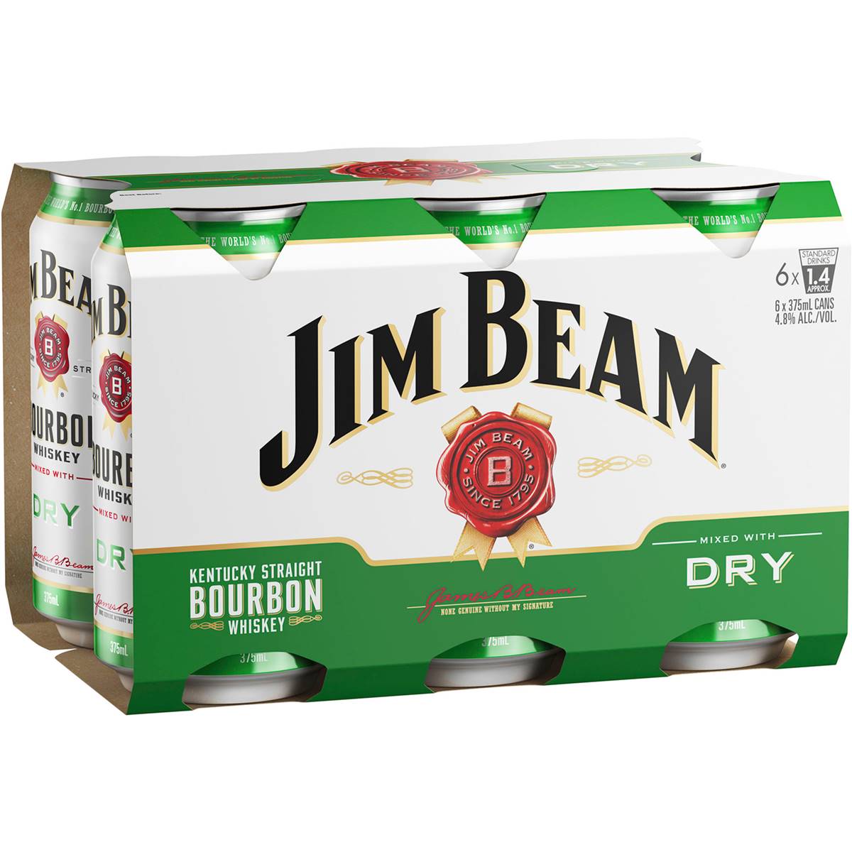 Jim Beam White Label Bourbon & Dry Cans