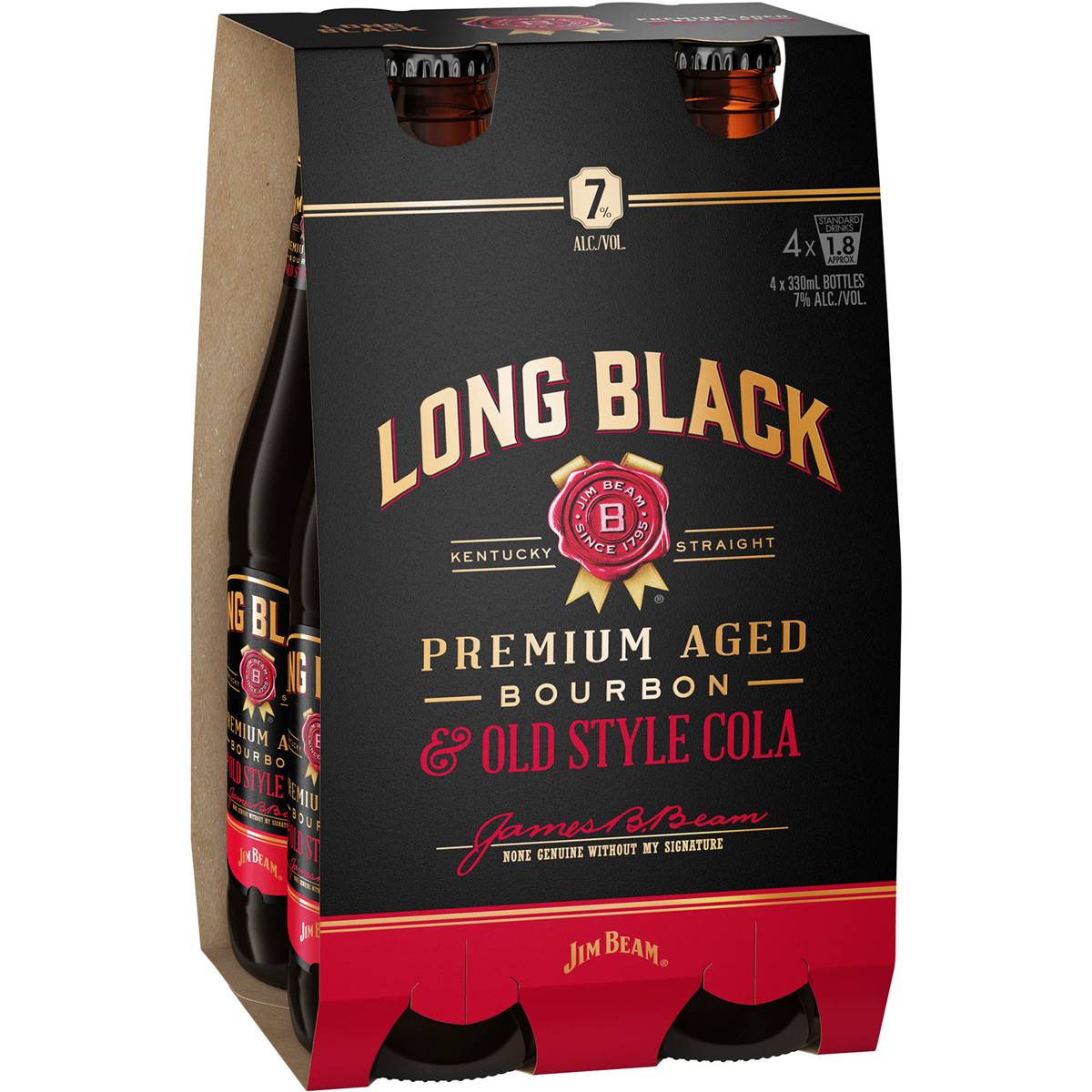 Jim Beam Long Black Bourbon & Mature Cola Mix Bottles