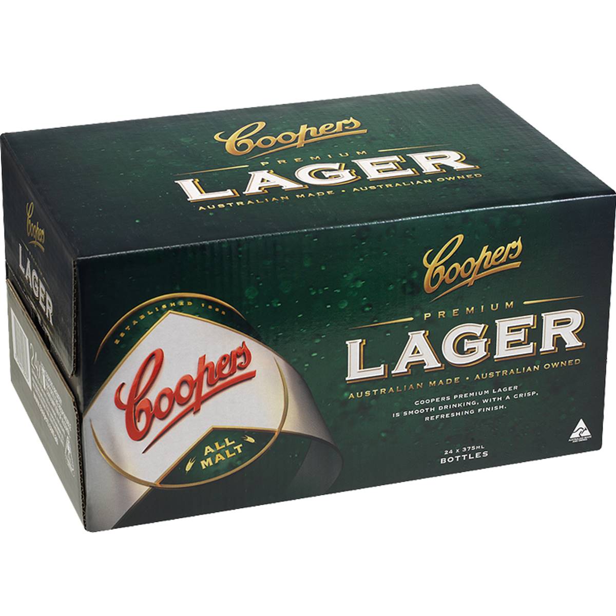 Coopers Premium Lager Stubbies 24x375ml Case | Woolworths