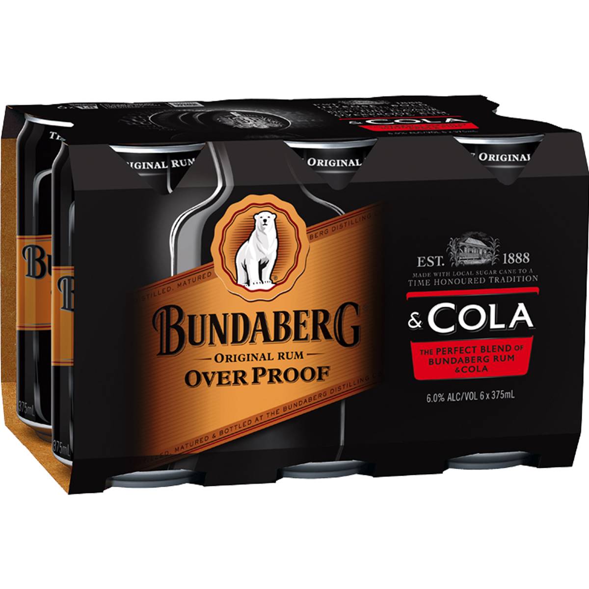 Bundaberg Over Proof Rum & Cola Cans