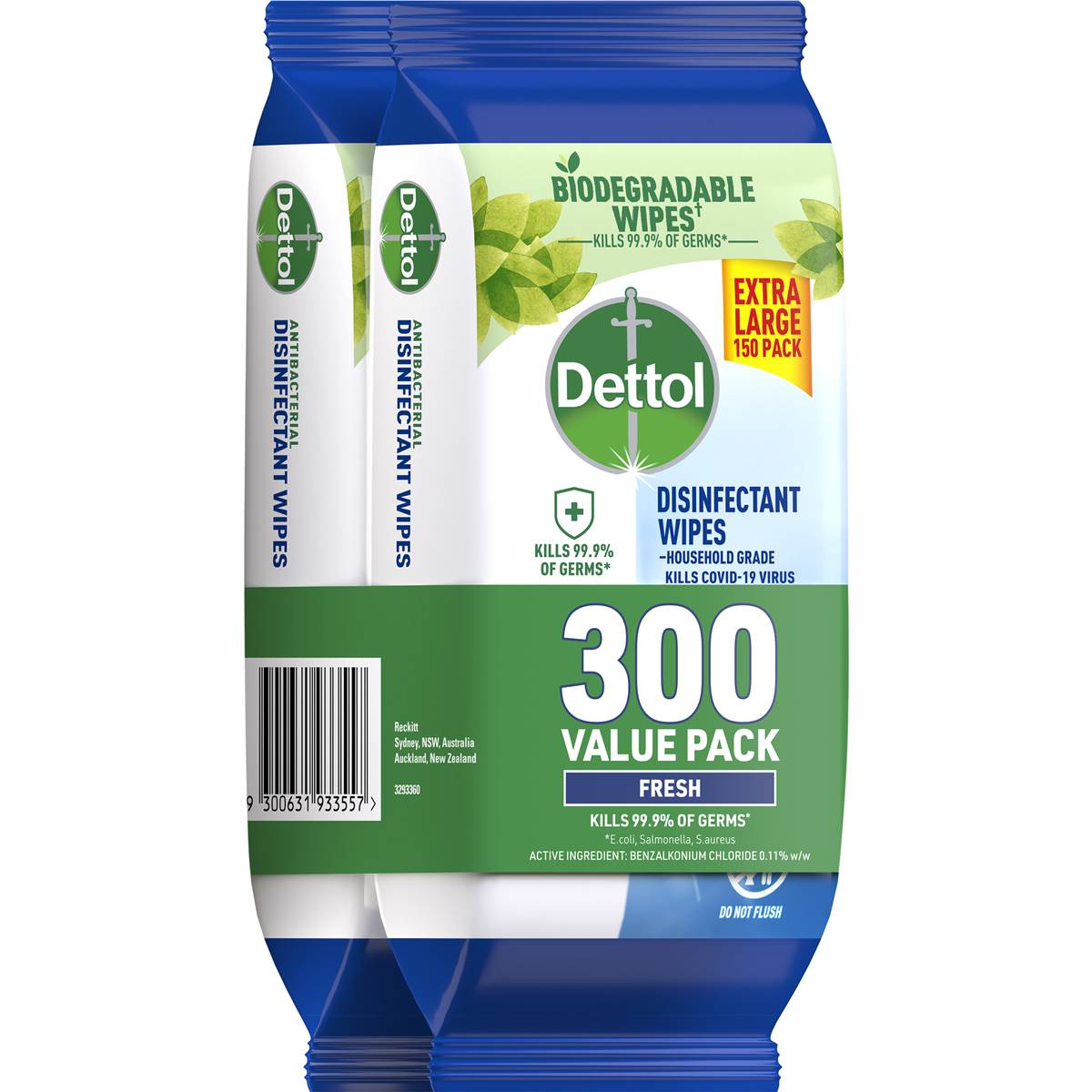 Dettol Disinfectant Wipes Extra Large 300 Pack Woolworths