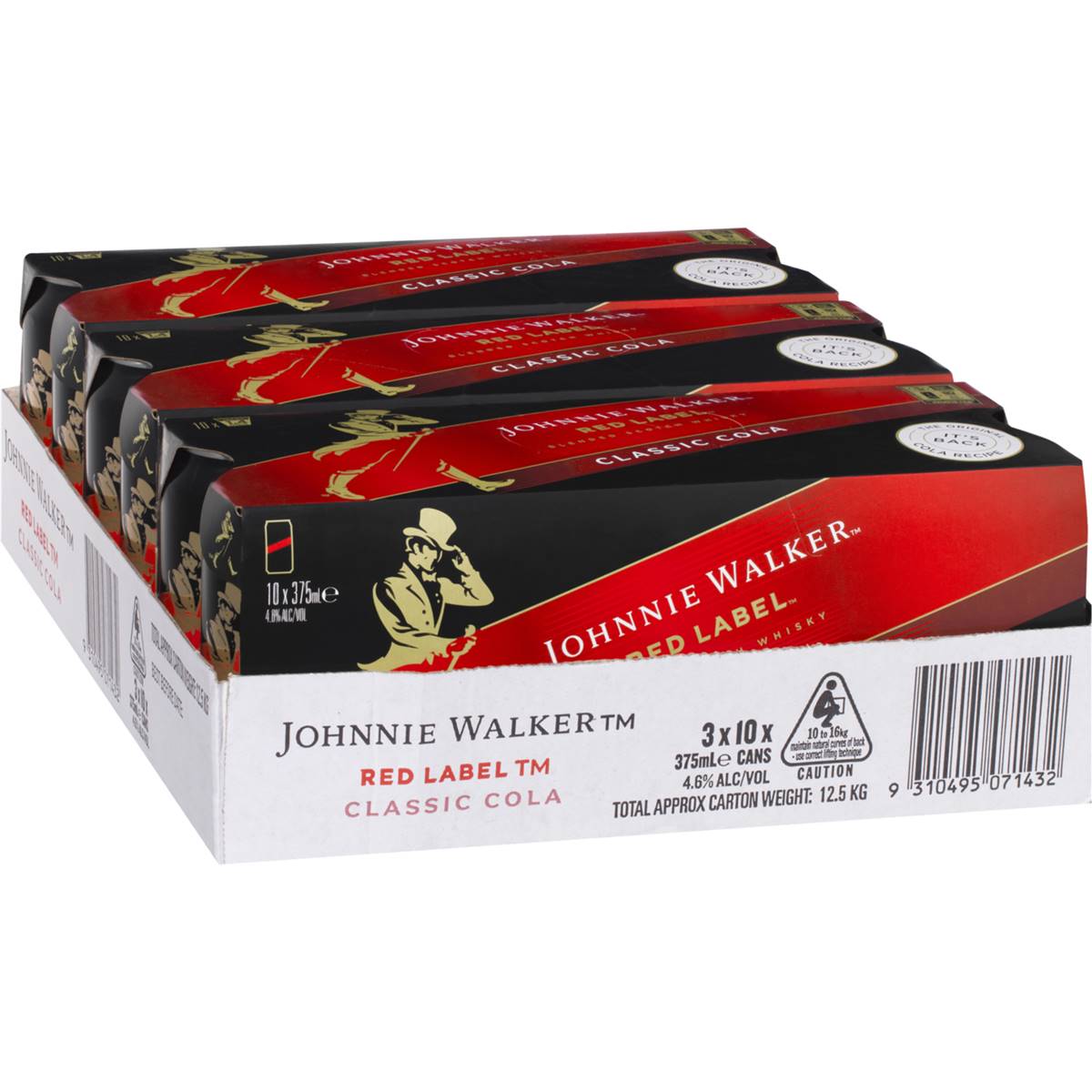 Johnnie Walker Red Label Whisky & Cola Cans 30x375ml | Woolworths