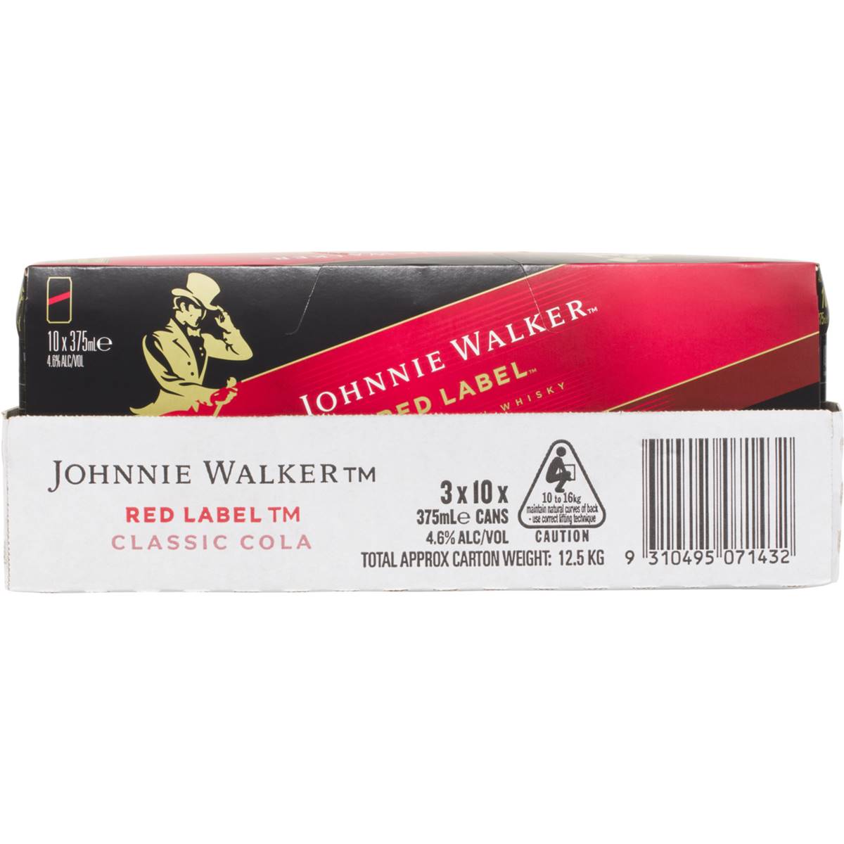 Johnnie Walker Red Label Whisky & Cola Cans 30x375ml | Woolworths