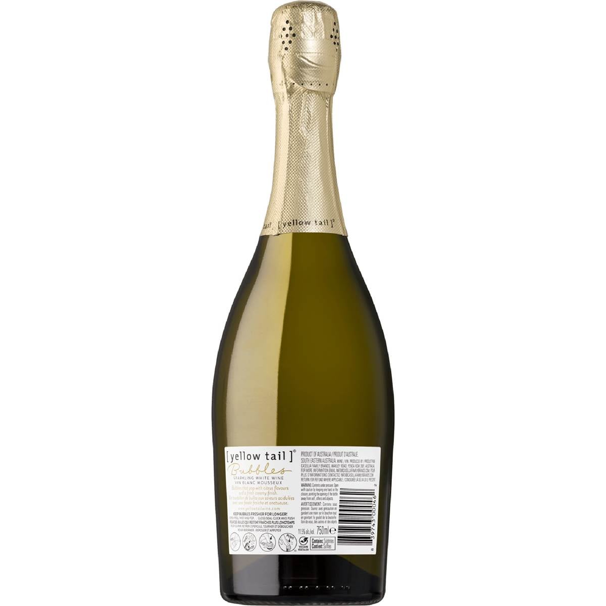 Yellow Tail Sparkling Bubbles 750ml Woolworths