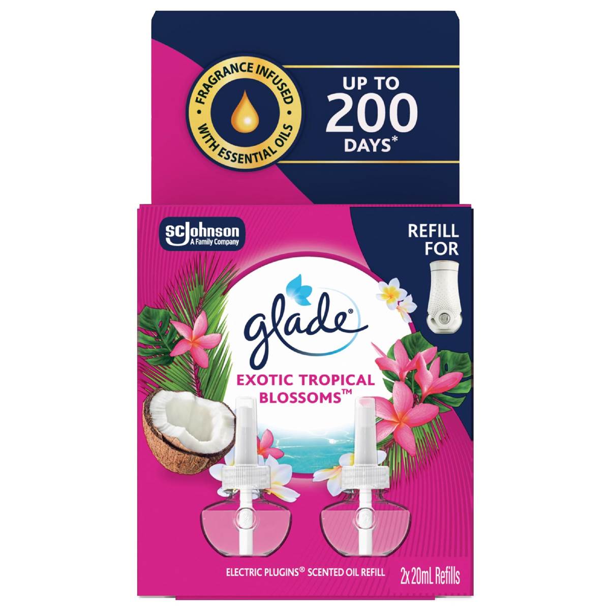 Glade Plug In Refills Exotic Tropical Blooms 20mL x 2 pack