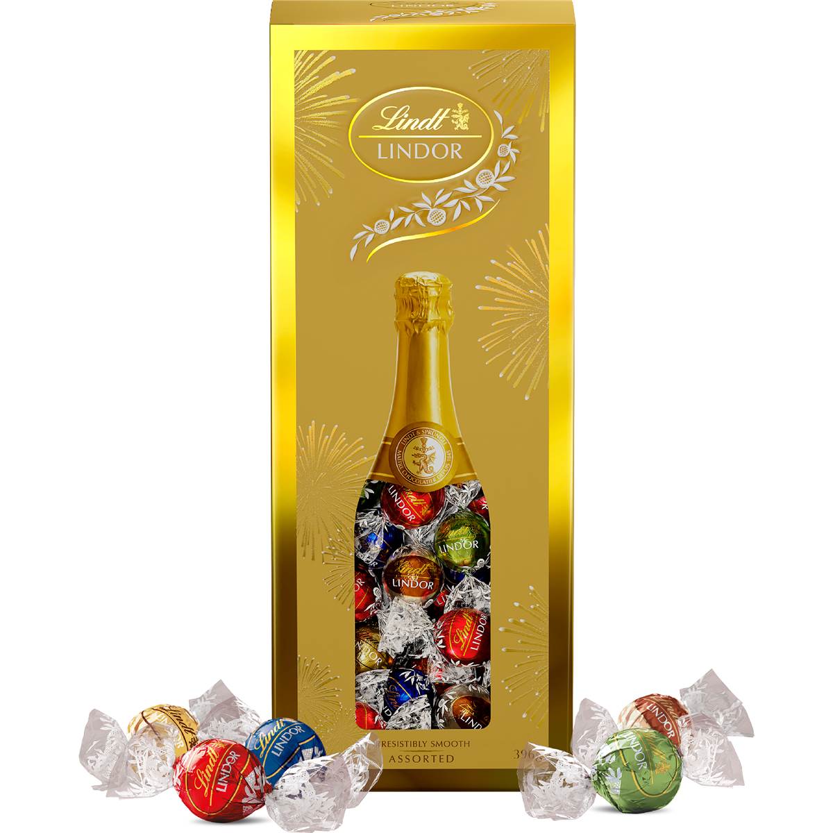Lindt Lindor Champagne Gala Assorted Chocolate Gift Box 396g