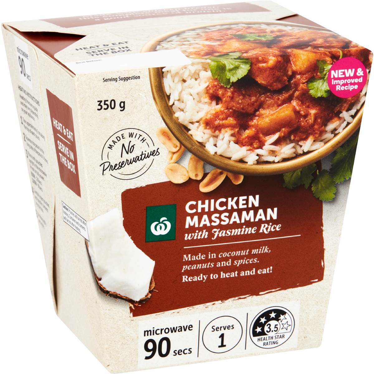 Woolworths Ready to Eat Meal Chicken Massaman 350g
