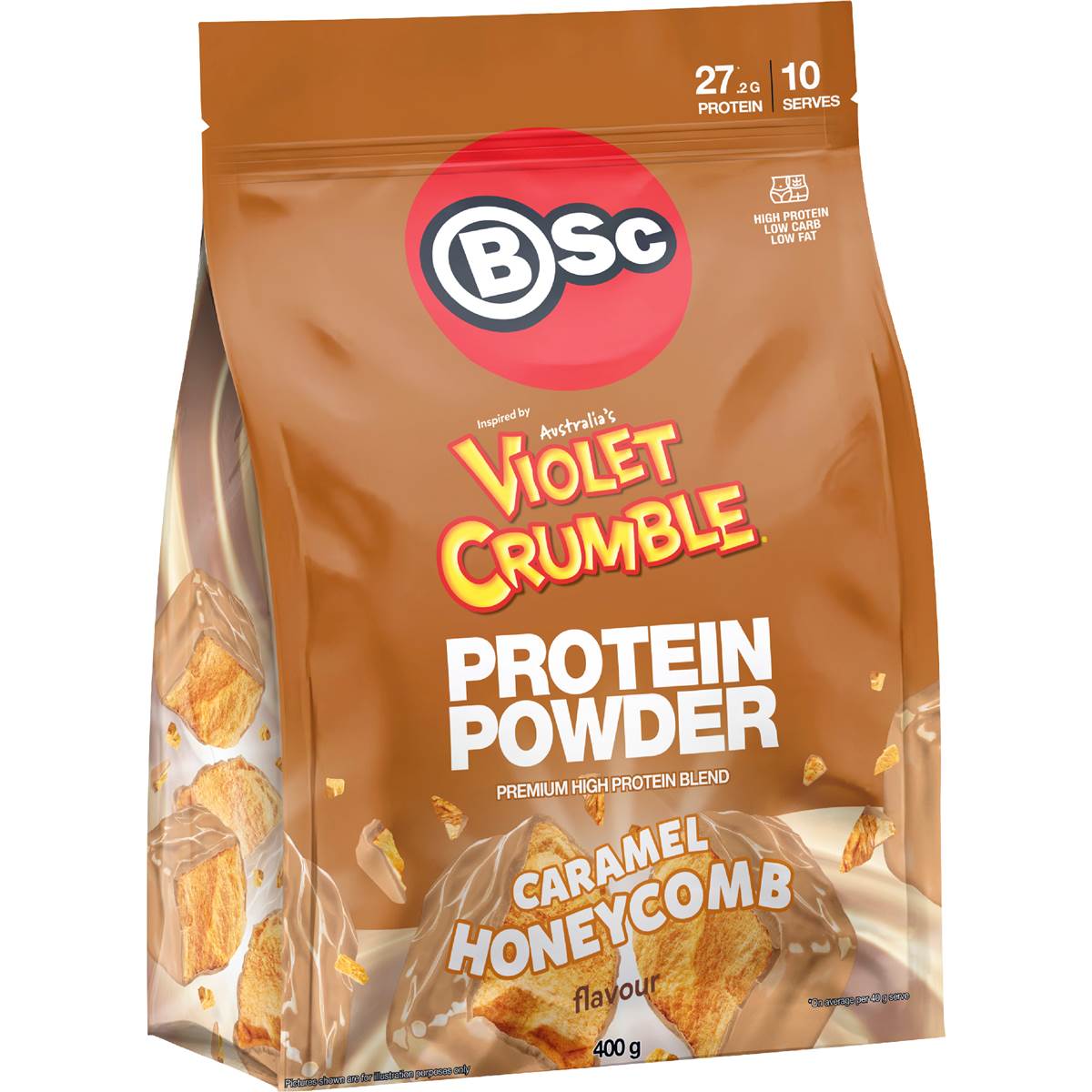 BSc x Violet Crumble Protein Powder Caramel Honeycomb 400g
