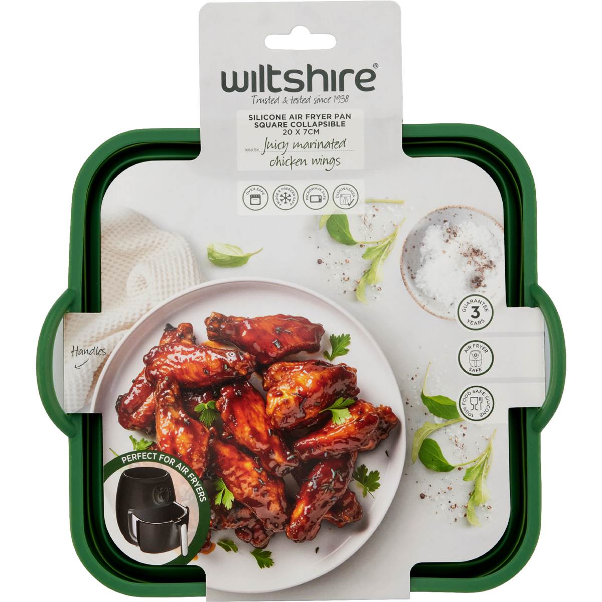 Wiltshire Silicone Air Fryer Pan Square Collaspsible