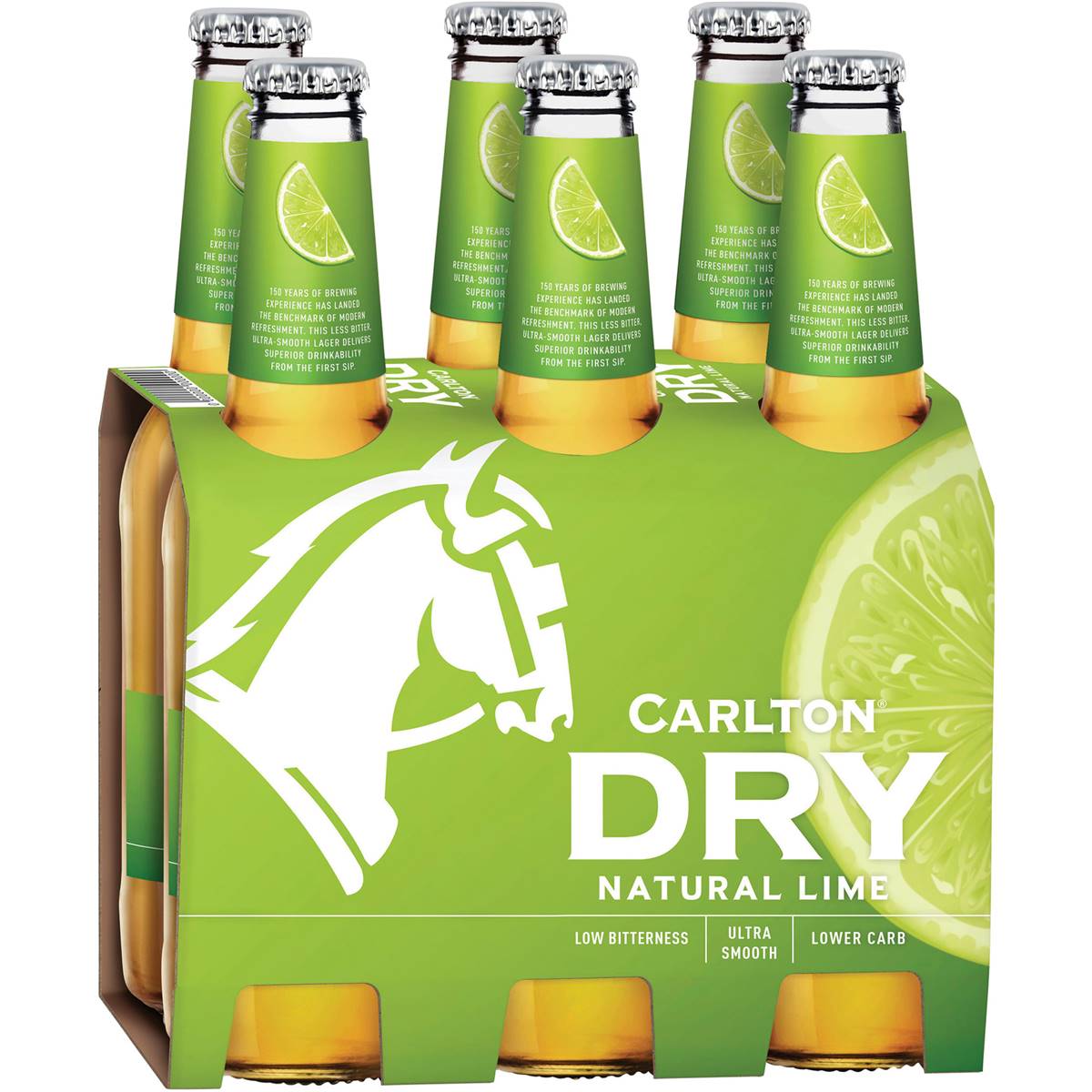 Carlton Dry Low Carb Fusion Lime Bottles 355ml X 6 Pack Woolworths