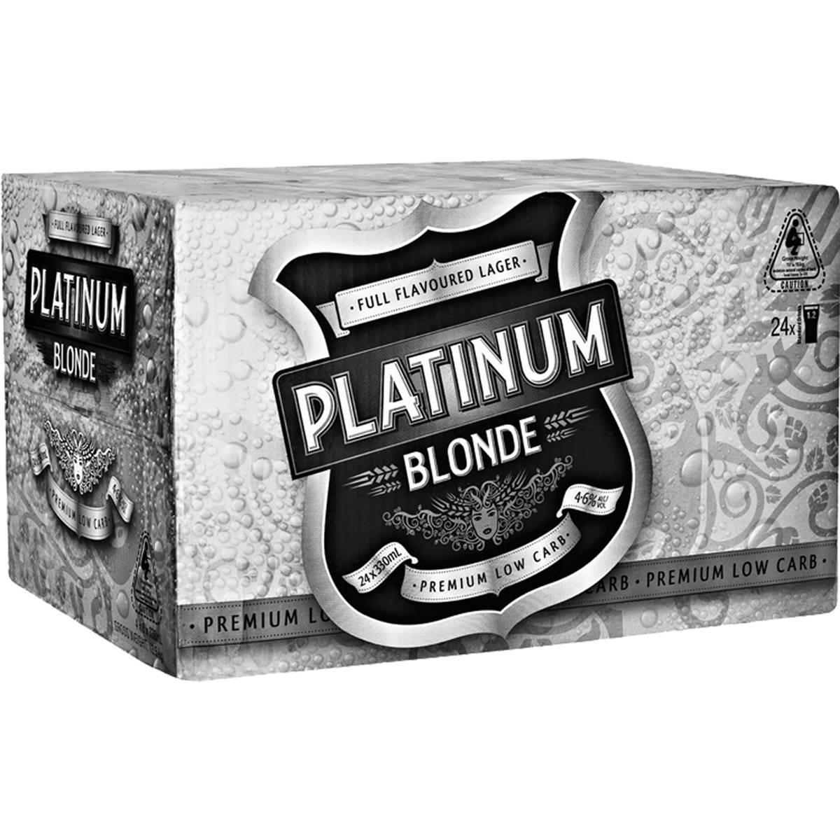 Platinum Premium Low Carb Lager Bottles 330ml X 24 Case Woolworths