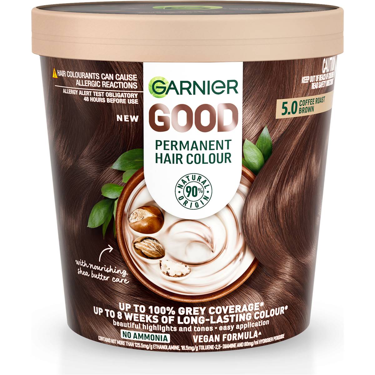 Garnier Good Permanent Hair Colour 5.0 Coffee Roast Brown each