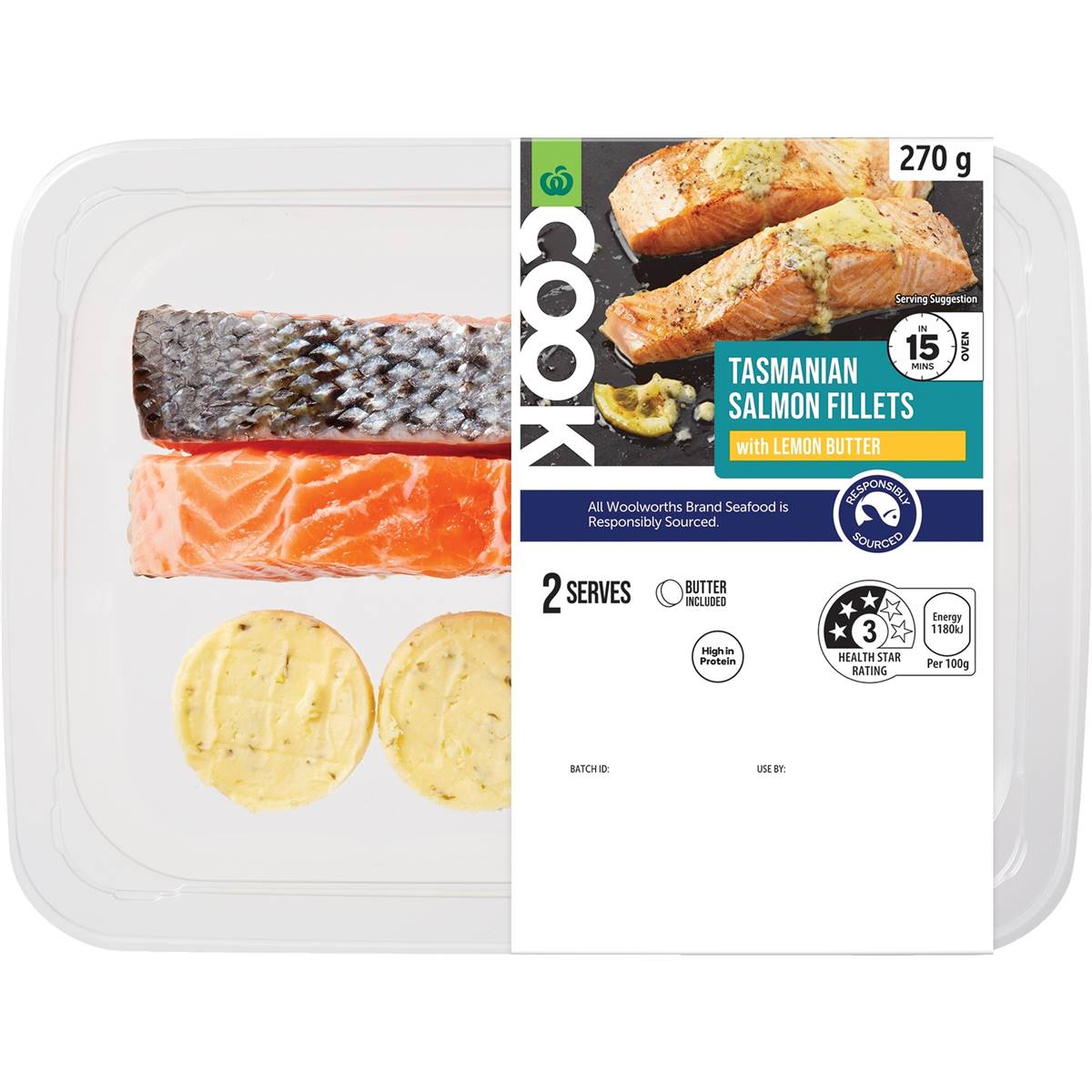 Woolworths COOK Tasmanian Salmon With Lemon Butter 270g