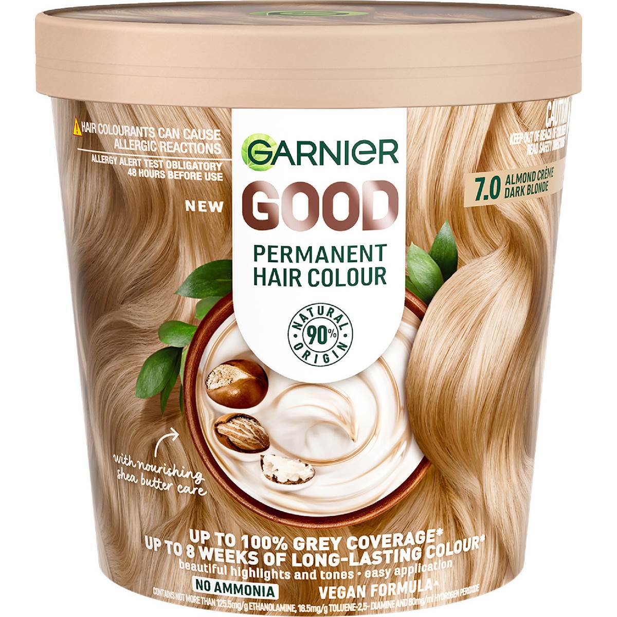 Garnier Good Permanent Hair Colour 7.0 Almond Creme Dark Blonde each
