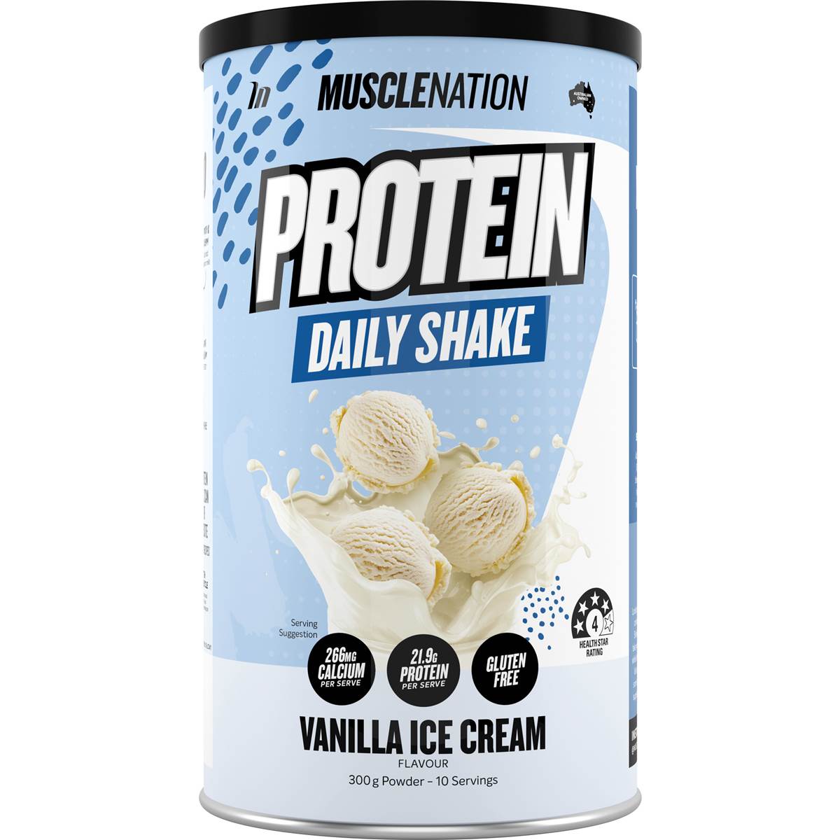 Muscle Nation Protein Daily Shake Powder Vanilla Ice Cream Flavour