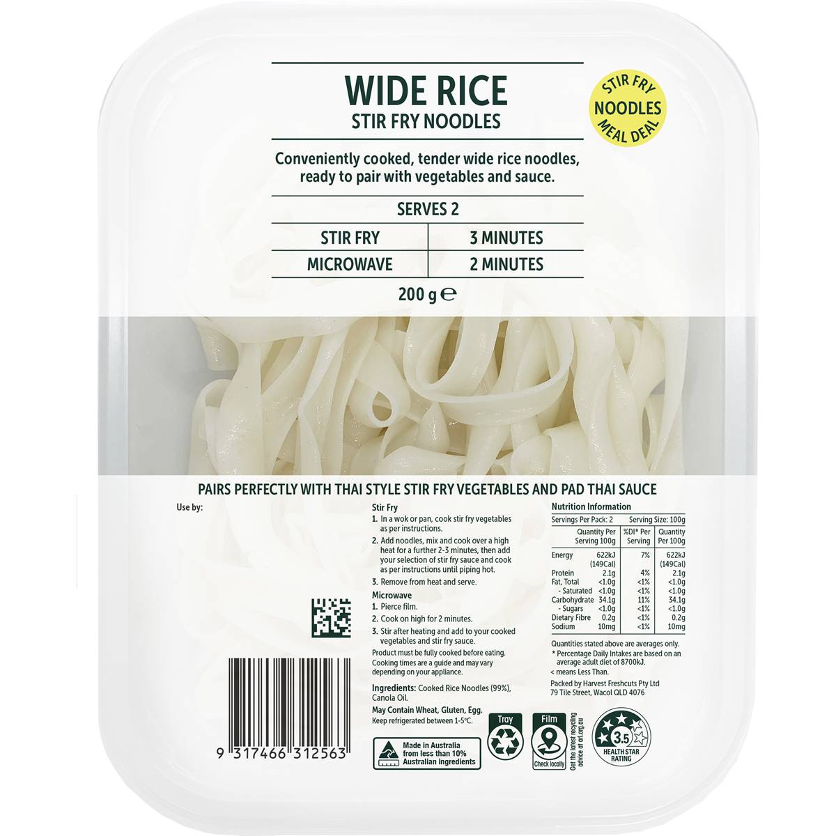Wide Rice Stir Fry Noodles 200g