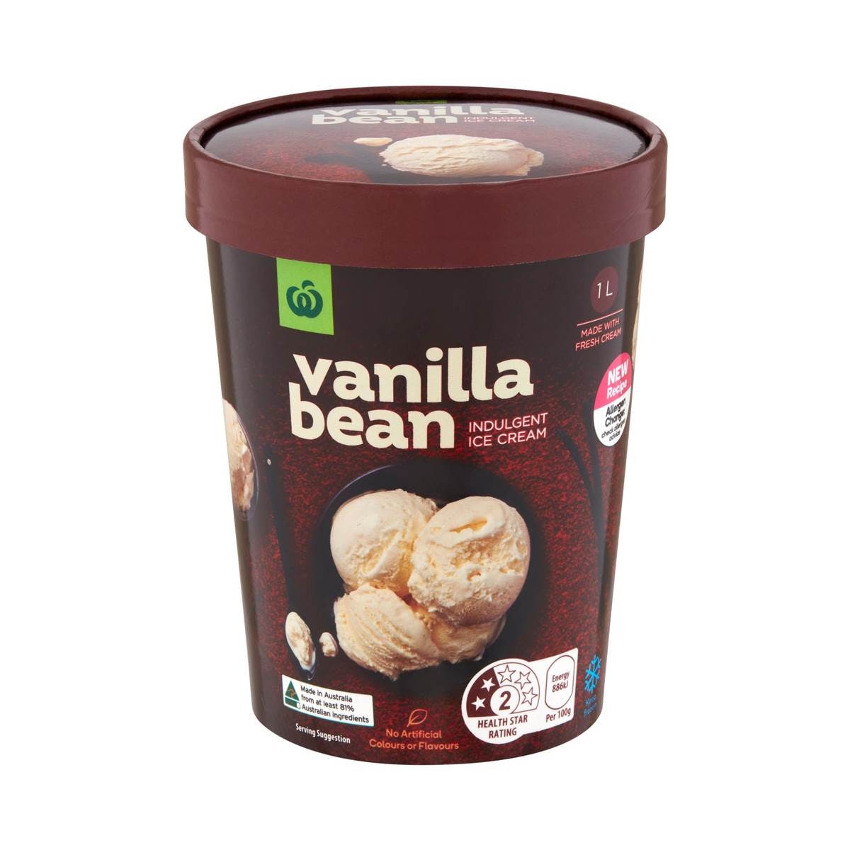 Woolworths Vanilla Bean Ice Cream 1L