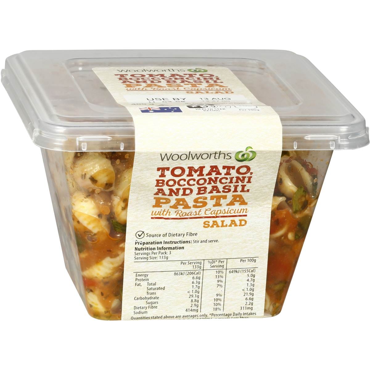 Woolworths Roasted Capsicum & Bocconcini Pasta 400g Woolworths