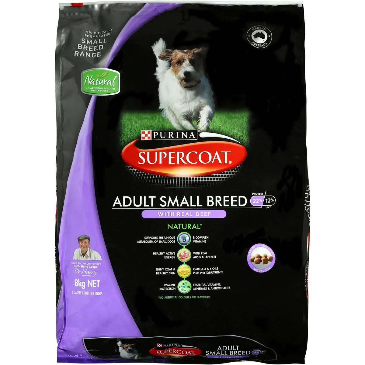 Purina Supercoat Adult Dog Food Small Breed Beef 8kg Woolworths