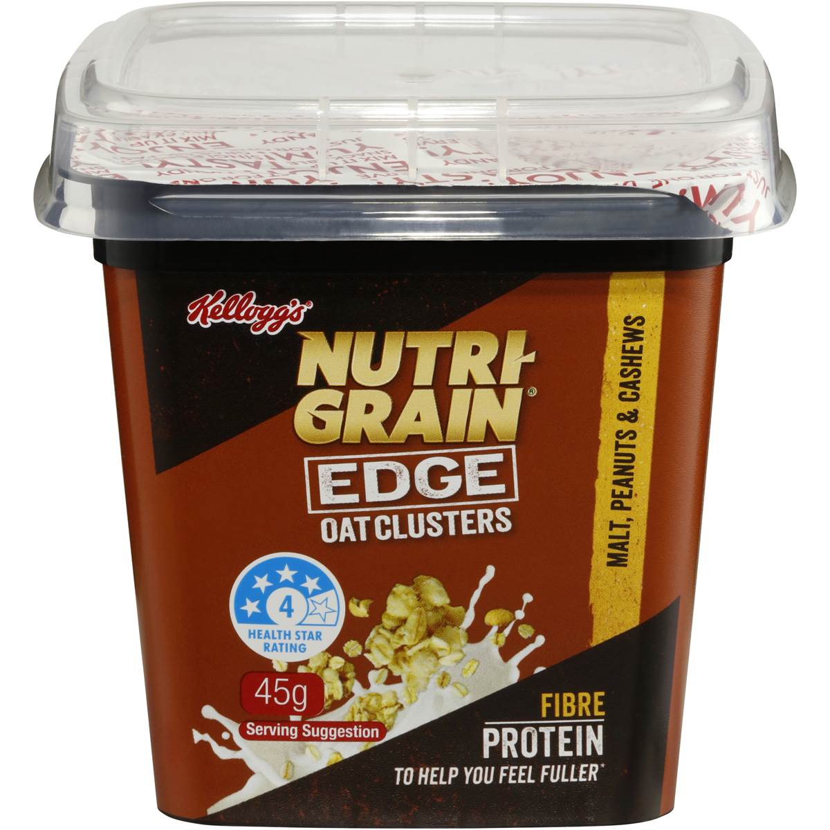 Kellogg's Nutrigrain Edge Oats Clusters Malt, Peanut & Cashew 45g