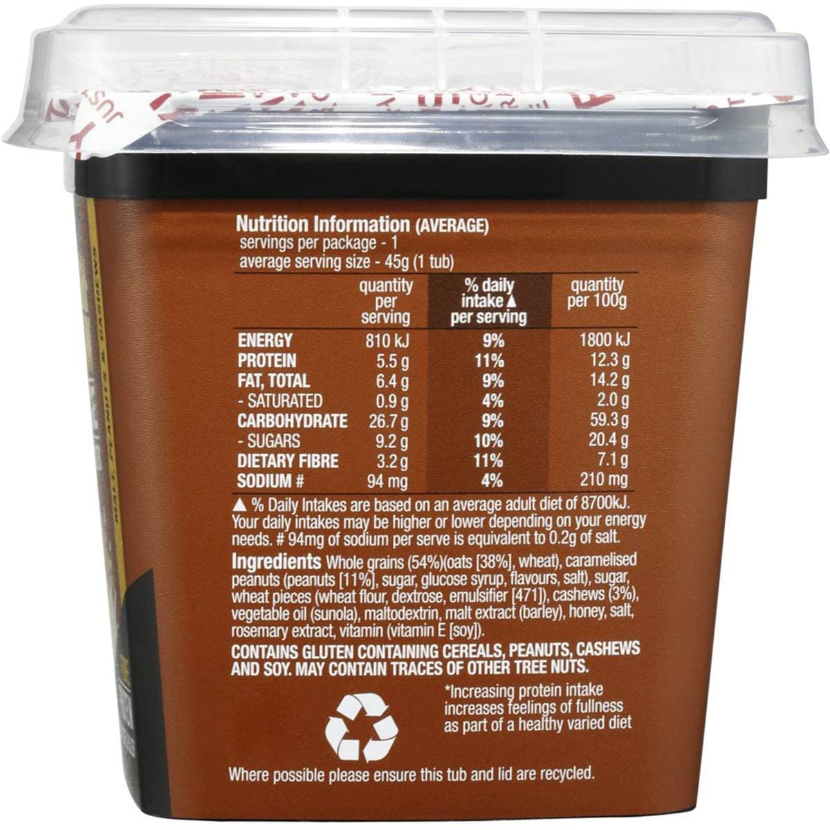 Kellogg's Nutrigrain Edge Oats Clusters Malt, Peanut & Cashew 45g