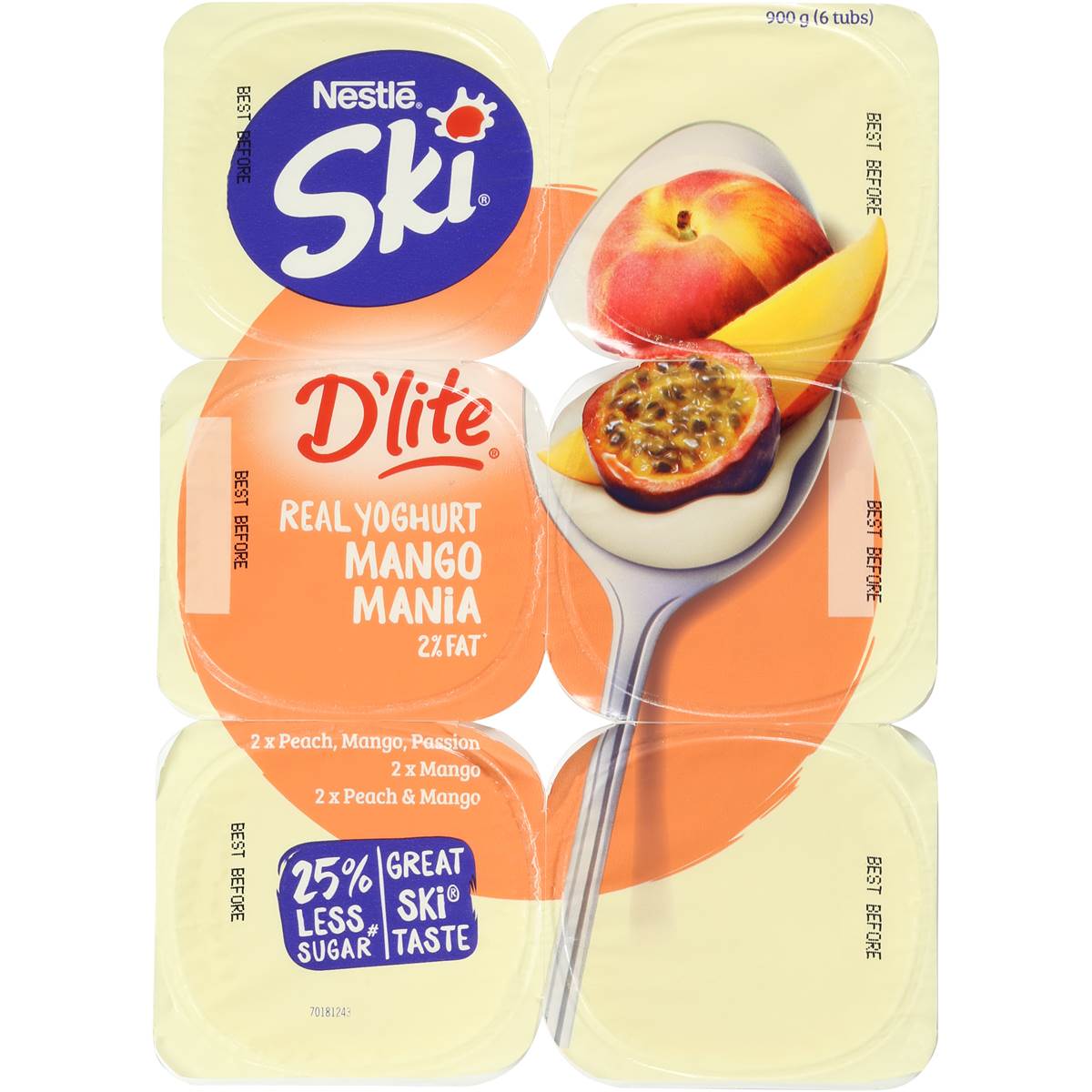 Ski D'lite Mango Mania Yoghurt 6x150g Woolworths
