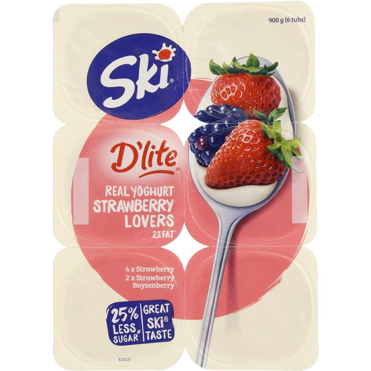Ski D'lite Strawberry Lovers Yoghurt 6x150g Woolworths