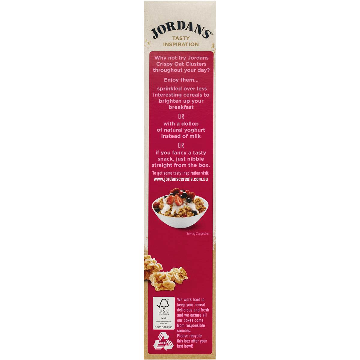 Jordans Raspberry Crispy Oat Clusters 500g Woolworths