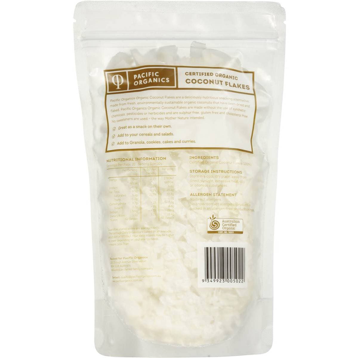 Pacific Organics Coconut Flakes 200g Woolworths