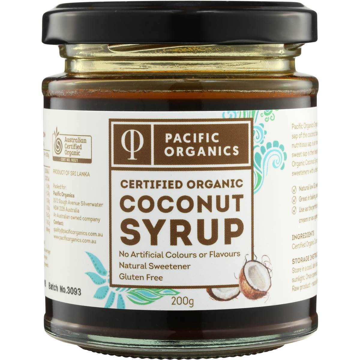 Pacific Organics Coconut Syrup 200g | Woolworths