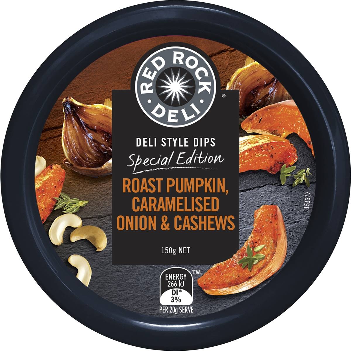 Red Rock Deli Roast Pumpkin Caramelised Onion & Cashew Dip 150g