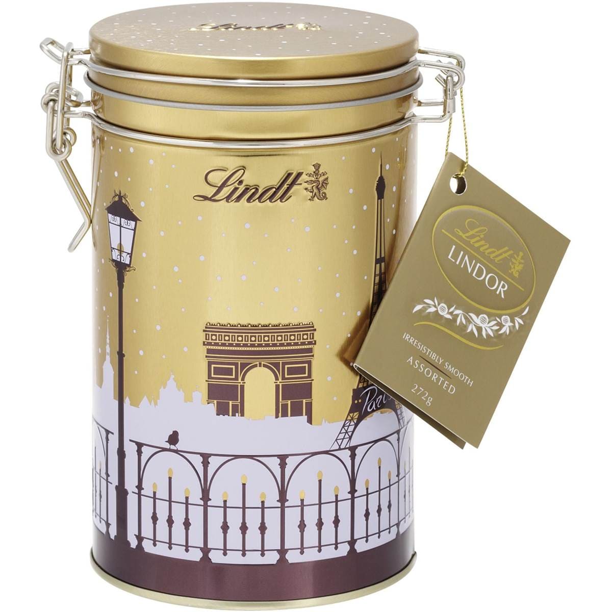 Lindt Lindor Red Or Gold Le City Clasp Tin 272g Woolworths