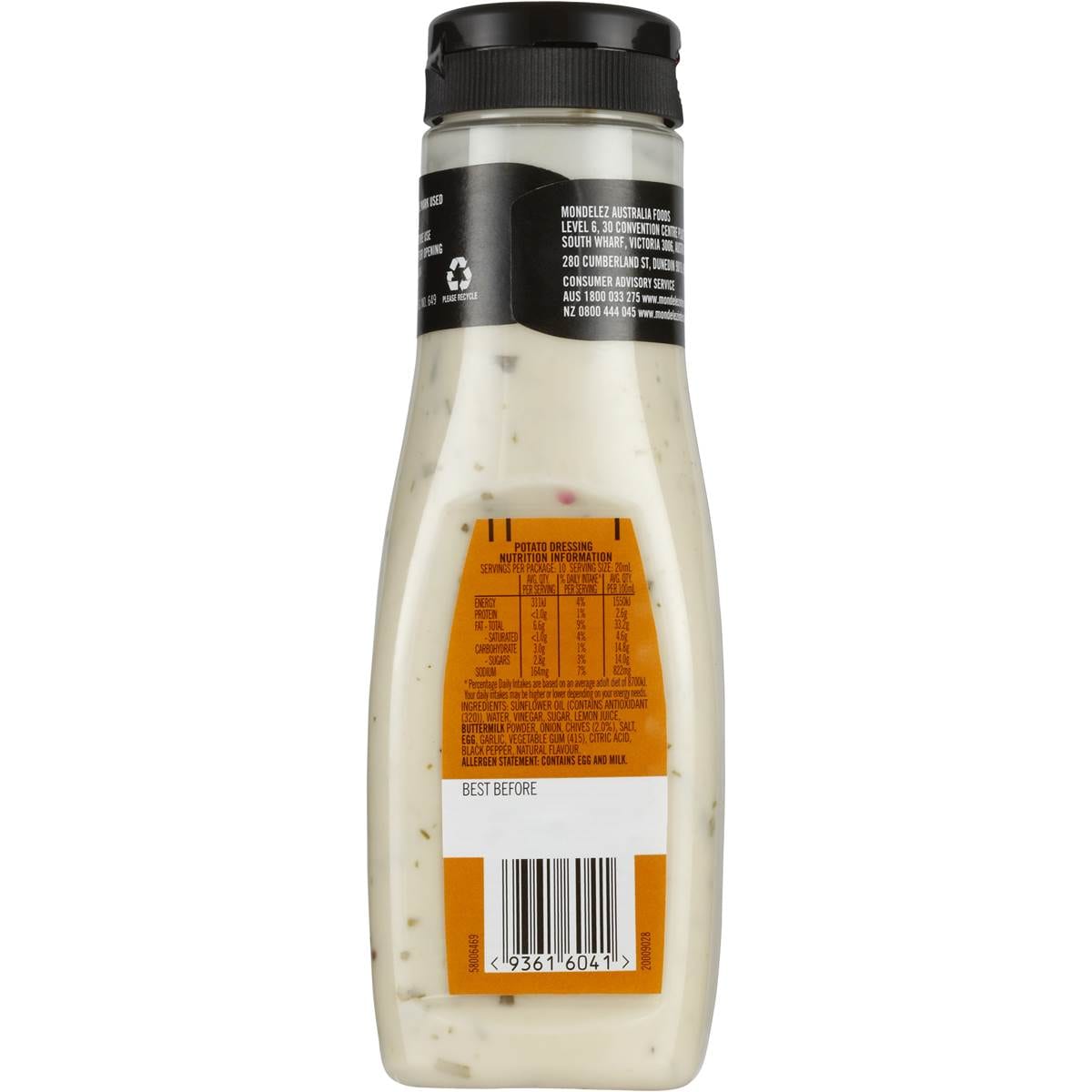 Zoosh Creamy Potato Dressing With Classic Chives 200ml Woolworths