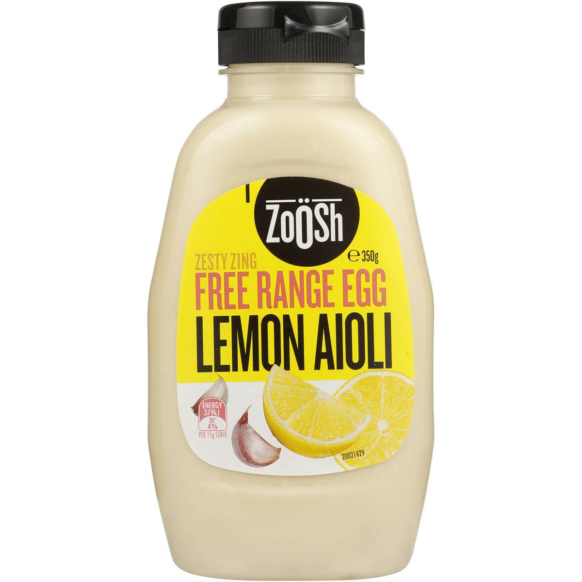 Zoosh Free Range Egg Lemon Aioli 350g Woolworths