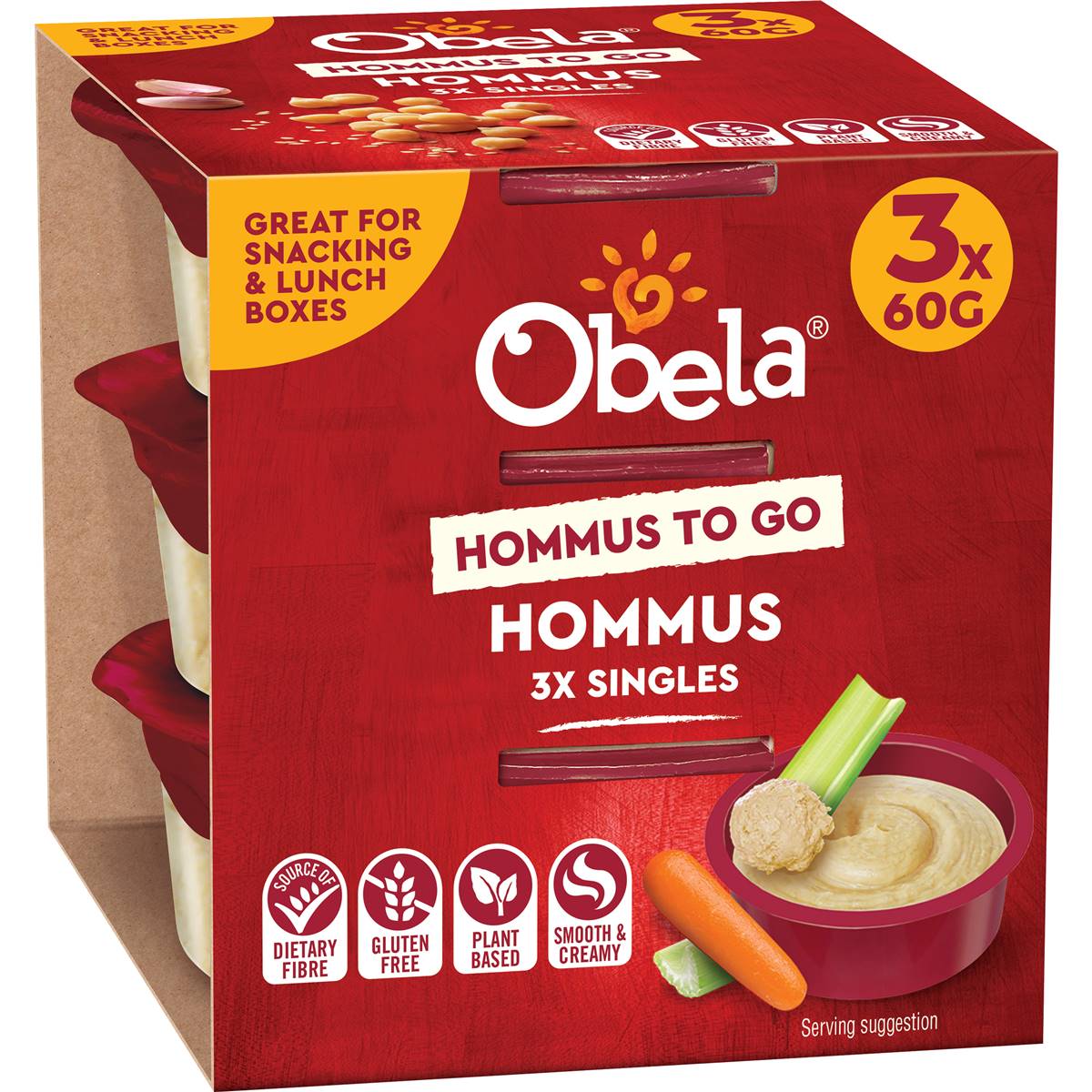 Obela Smooth Classic Hommus To Go Singles