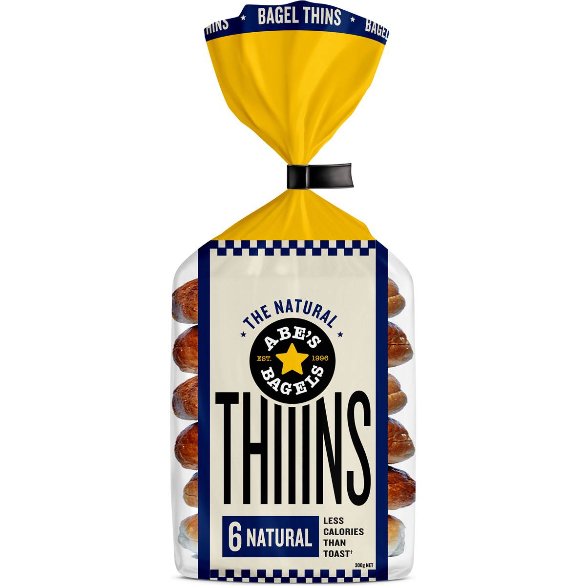Abe's Bagels Thins Natural 6 pack