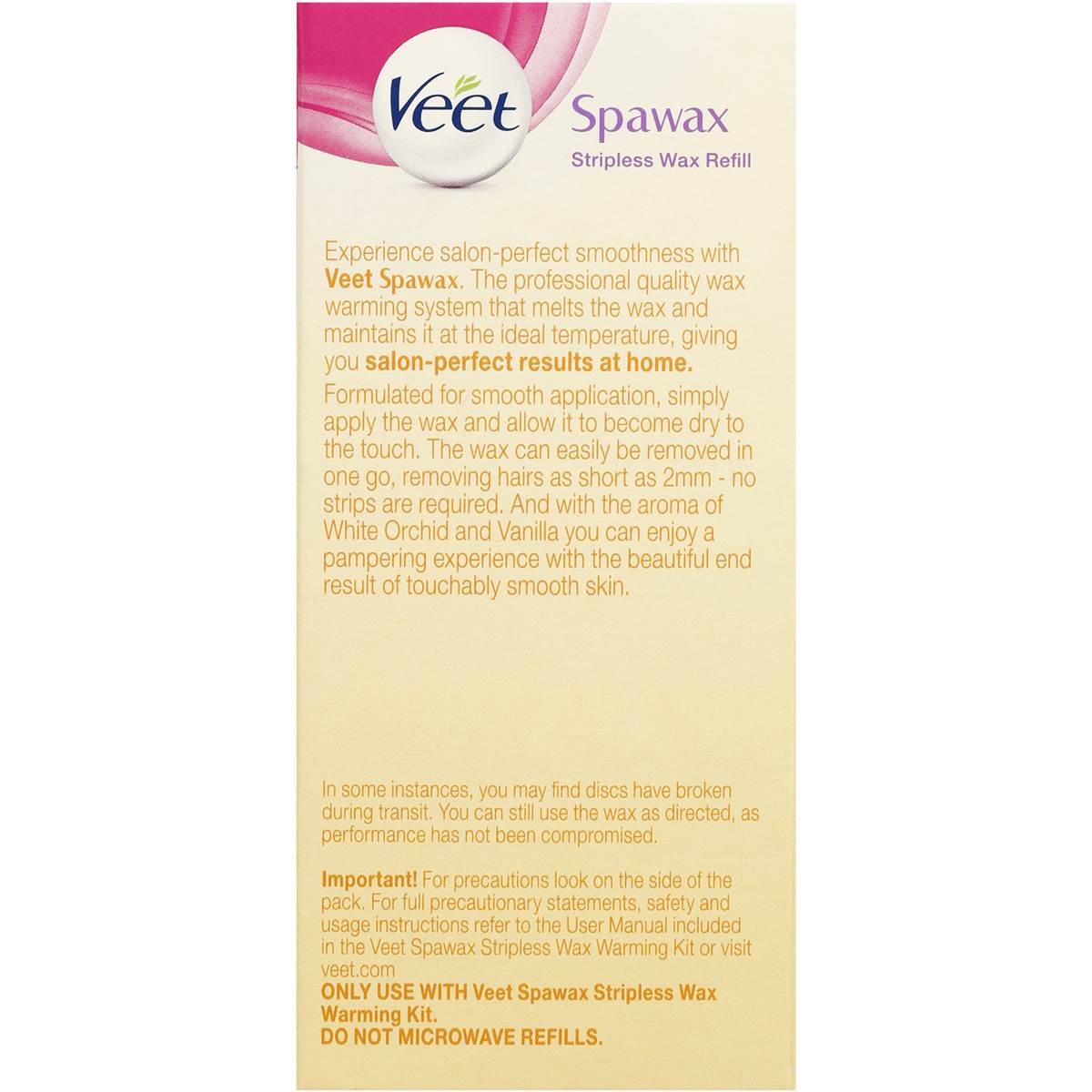 Veet Spawax Warm Kit Refill Vanilla 15g Woolworths