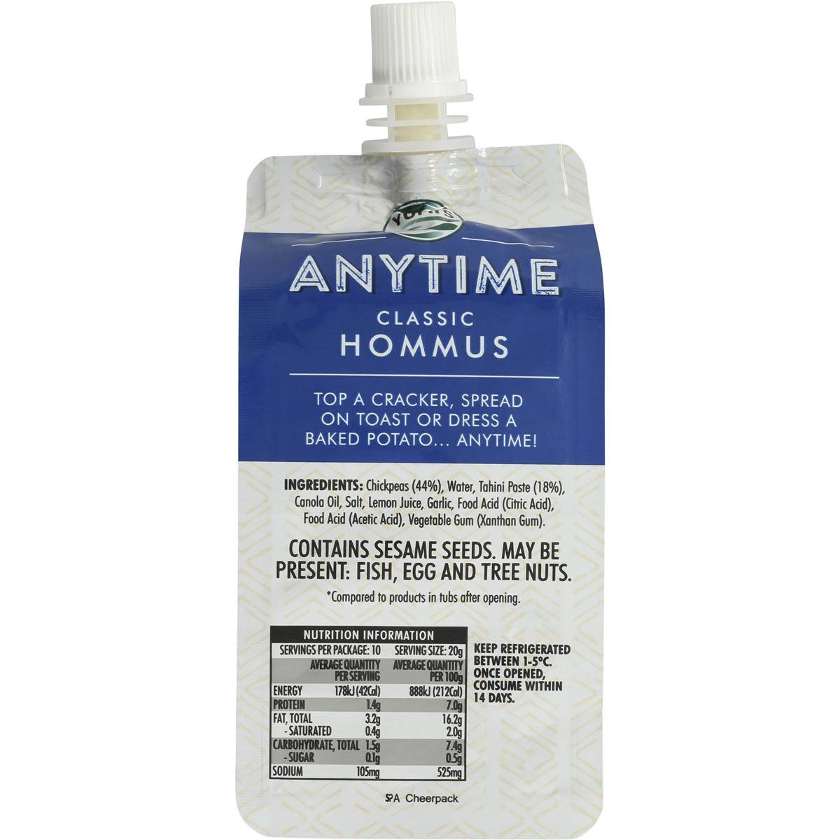 Yumi's Anytime Classic Hommus 200g Woolworths